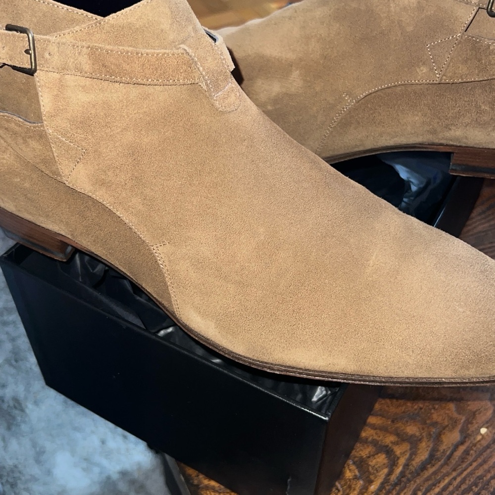 🆕️ Auth SAINT LAURENT Paris JODHPUR London 20 Crop Ankle Boot Suede Sz 14 EU 48 - Picture 1 of 10